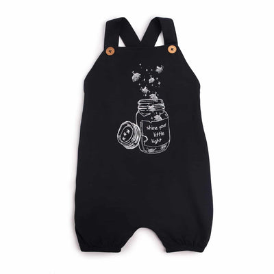 Aster & Oak Organic FIREFLY Print Black Harem Jumpsuit