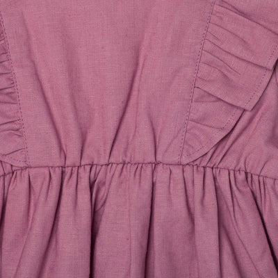 DESIGNER KIDZ Harper Linen Ruffle Dress - Nostalgia Rose