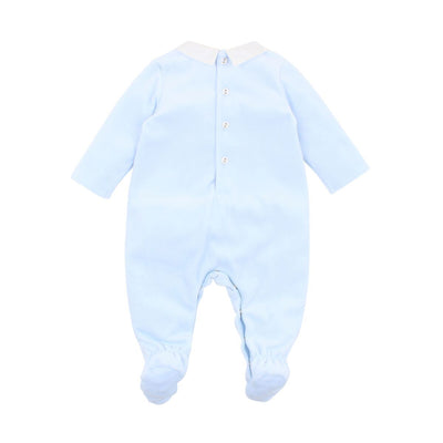 BÉBÉ by MINIHAHA - VELOUR Blue Romper with Collar
