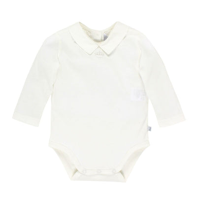 BÉBÉ by MINIHAHA - Long Sleeve Ivory Bodysuit with Collar