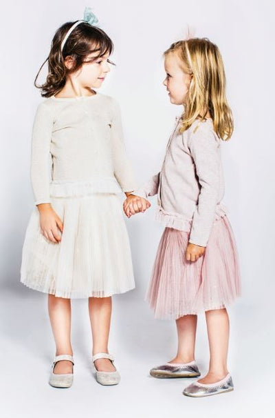 BRITT Sparkle Cardigan - Metallic Sand (18-24 months)