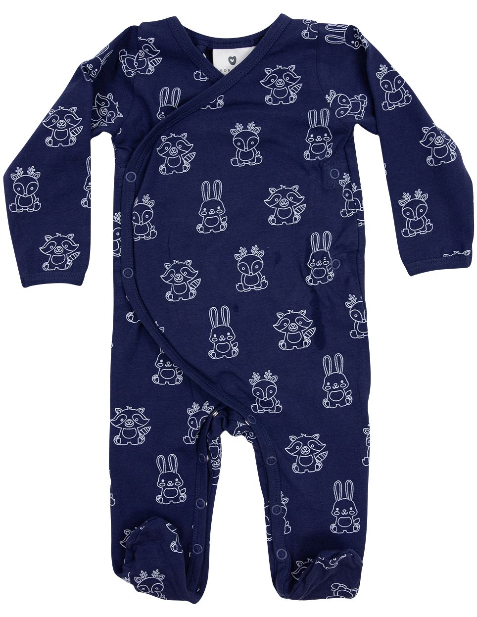 KORANGO Forest Friends Organic L/S Romper in Navy