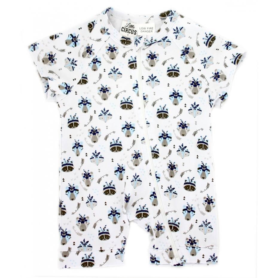 LITTLE CIRCUS Tribal Animal Short Zipsuit