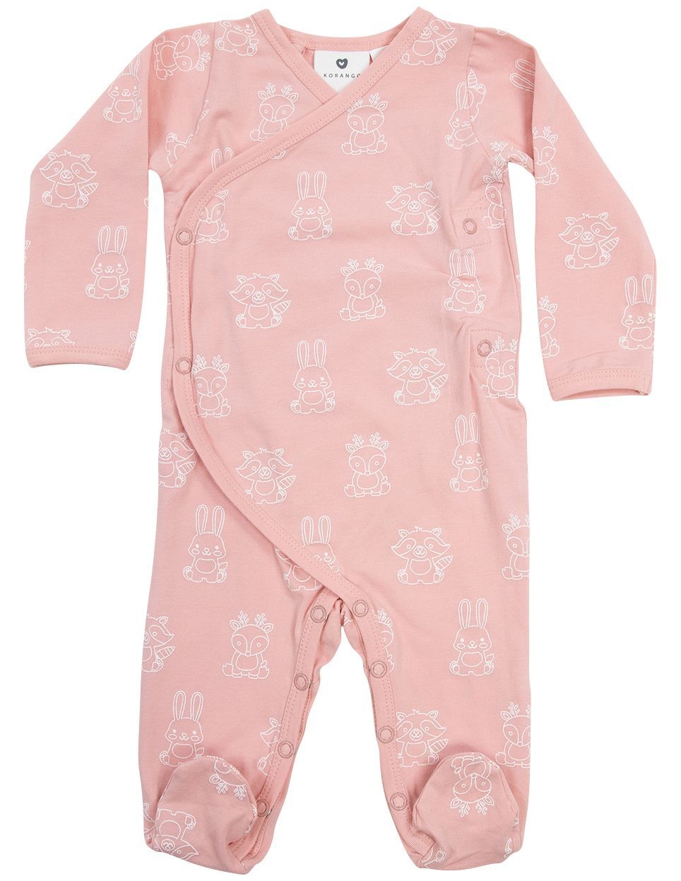 KORANGO Forest Friends Organic L/S Romper in Pink
