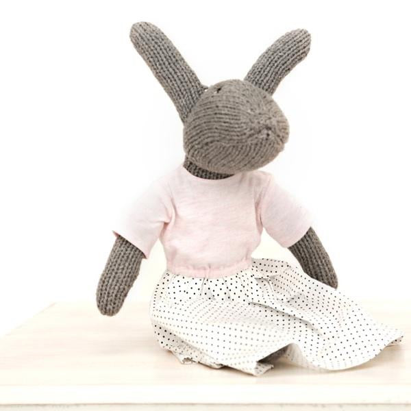 And The Little Dog Laughed - Hand Knitted 'Matilda" Rabbit Polka Dot Dress