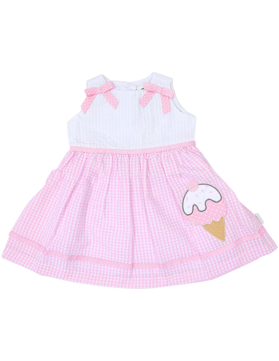 KORANGO Seersucker Ice Cream Dress in Pink