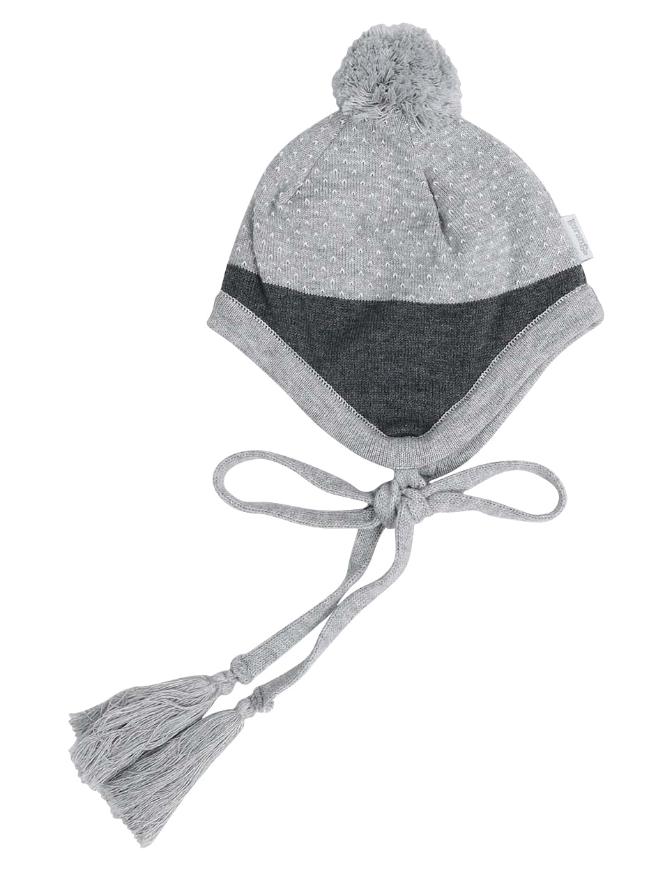 Korango Adventure Tiger Lined Knit Beanie in Grey Marle