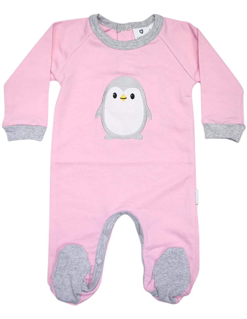 KORANGO Baby Penguin Long Sleeve Romper in Pink Marle