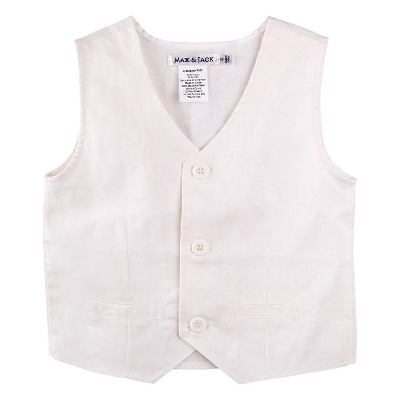 DESIGNER KIDZ Toby Linen Vest - Ivory