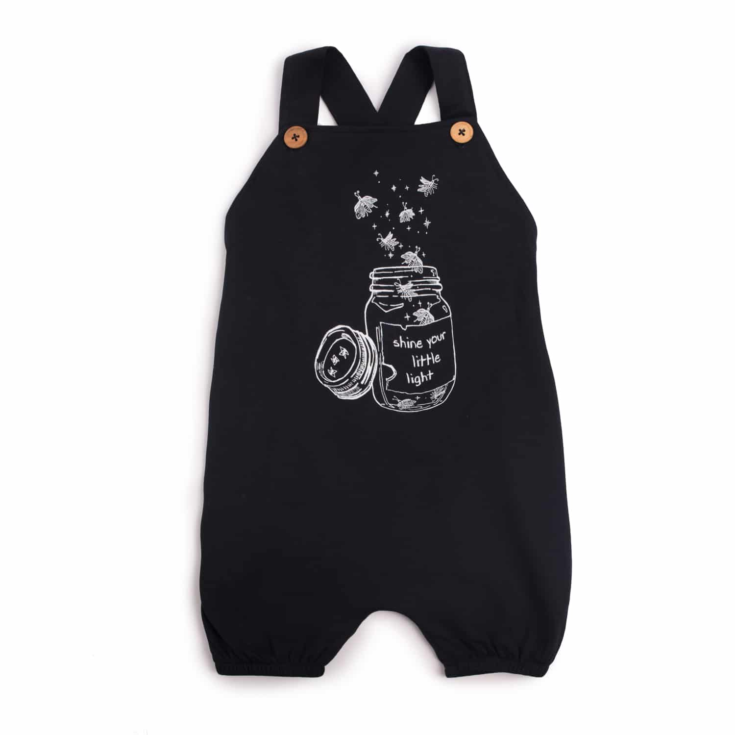 Aster & Oak Organic FIREFLY Print Black Harem Jumpsuit