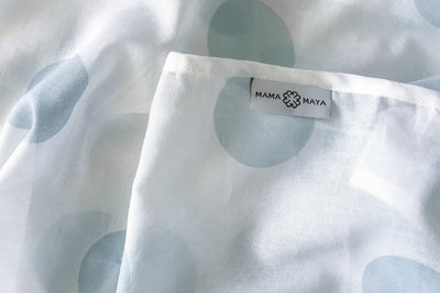 Mama Maya Muslin Baby Wrap - Blue Spot