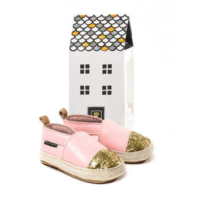PRETTY BRAVE ESPADRILLE Soft Pink with Glitter Toe