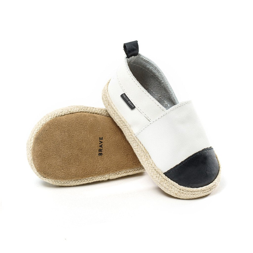 PRETTY BRAVE ESPADRILLE White with Black Toe