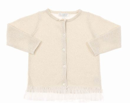 BRITT Sparkle Cardigan - Metallic Sand (18-24 months)