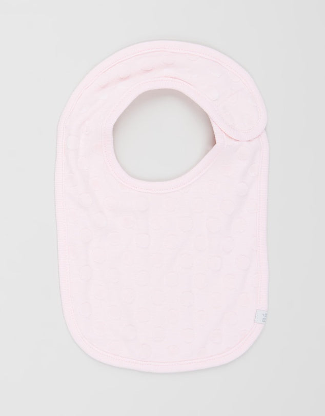BÉBÉ by MINIHAHA - SPOT LAYETTE Pink Circles Reversible Bib