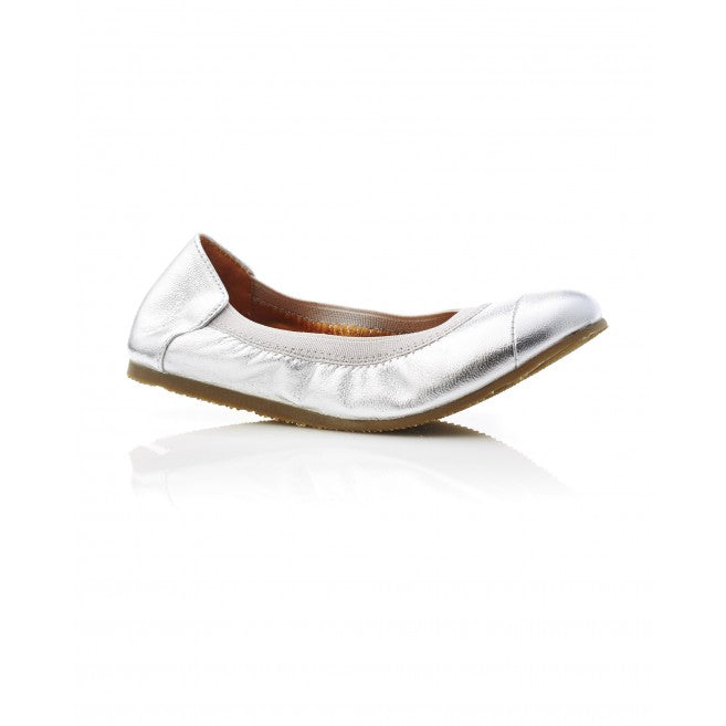 WALNUT- Ava Ballet Flat Silver