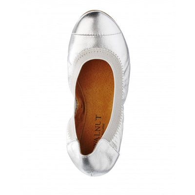 WALNUT- Ava Ballet Flat Silver