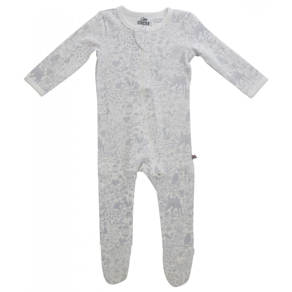 LITTLE CIRCUS Woodland Footed Zipsuit